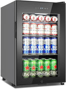 101 Cans Compressor Beverage Refrigerator, 17 Inch Drink Fridge with Glass Door, Adjustable Removable Shelves, Quiet Operation, Temp Memory, Beer Cooler for Soda, Beer, Water, Home Bar, Office by CozyNest Decor