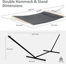 SUNCREAT 2 Person Hammock with Stand, Heavy Duty Portable Hammocks, 475 lbs Capacity, Dark Grey by GreenHaven Gardens