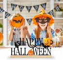 COCHIE Metal Happy Halloween Sign, Black Halloween Decorations for Home, Office, Shelf, Mantel, Indoor, Jack-o-lantern Decoration, Spooky Cat Bat Decor (Halloween) by CozyNest Decor