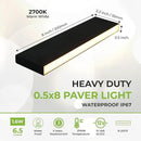 LUMENGY Paver Light Slim 0.5x8 Inch (0.55 x 7.87 inches) 2700K Warm White Glare-Free Steel Brick Lighting for Pavers, Walls, Driveway & Pathway Borders, Waterproof, Drive-Over Rated - 12V AC/DC by CozyNest Decor
