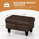Ottoman Rectangular Storage Ottoman Bench, Flannel Footrest Stool Footstool with Lid for Living Room, Bedroom, Entryway, Coffee, 28.5"x19"x17.5" by CozyNest Decor