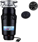 Waste Maid 10-US-WM-158-3B Garbage Disposal Anti-Jam Stainless Steel Food Waste Grinding System, 1/2 HP Standard, Black by CozyNest Decor