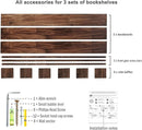 AZSKY Nursery Book Shelves Deep Walnut Wall Mount Floating Book Shelf for Bedroom Wooden Wall Book Shelf Children Kids Toddler Wall Bookshelf 36 Inch a Set of 3 Same Sizes by TinyTreasures Baby Boutique