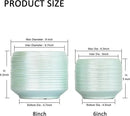 8 Inch + 6 Inch Ceramic Plant Pots Indoor with Drainage – Flower Pot Set, Decorative Indoor Planters for House Plants and Garden Use by CozyNest Decor