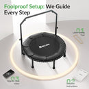 BCAN 40"/48" Mini Rebounder Trampoline for Adults with Bar, 450/550LBS Fitness Trampoline with Bungees, Adjustable Handle, Stable & Quiet, Indoor Outdoor, Whole-Body Workout & Relaxation at Home by TinyTreasures Baby Boutique