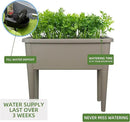 Dexceder 13.2 Gallon Self Watering Raised Garden Bed with Ventilation Transparent Lid Greenhouse, Deepen Vegetable Flower Box Planter Pot with Removeble Legs&Water Level Indicator (Light Brown) by GreenHaven Gardens
