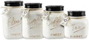 Young's 4 Piece Ceramic Canisters Sets for Kitchen, Country Style Ceramic Containers for Flour, Sugar, Tea and Coffee, Storage Containers with Lids 10.75" by CozyNest Decor