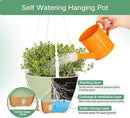 QCQHDU 2 Pack Hanging Planters for Indoor Plants, Outdoor Flower Hanging Baskets, Self Watering Pots with Drainage Holes & Removable Tray (Green, 10 inch, Macrame Hanger)