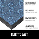 GORILLA GRIP 100% Waterproof All-Season WeatherMax Doormat, 72x24, US Designed Natural Rubber, Stain and Fade Resistant, Low Profile Indoor Outdoor Door Mats, Easy Clean Patio Mat, Ocean Blue Waves by CozyNest Decor