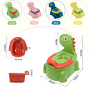 Potty Seat Baby Training Chair Boys Girls Toddler Dinosaur Comfortable children 1-5 years old Baby toilet Animal seat with lid back potty trainer (Green) by TinyTreasures Baby Boutique