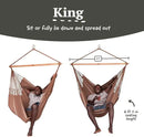 La Siesta® XL King Habana Cotton Hanging Hammock Chair, Indoor Outdoor Hammock Swing Chair, Boho Hanging Chair Bedroom Patio, Max 355 Lbs, Chocolate by GreenHaven Gardens