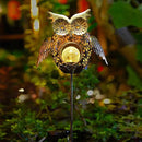 Go2garden Solar Lights Outdoor Owl Garden Gifts Women Metal Stakes Lights for Lawn Ornaments, Yard Art, Pathway, Patio Decorations,Birthday Mothers' Day Gift for Mom Dad Grandma (Bronze) by GreenHaven Gardens