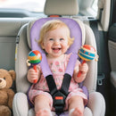Infant Car Seat Insert for Newborn Girls Boys, Summer Mesh Baby Carseat Head Support with Strap Pads, Soft Reversible Baby Car Seat Insert Cushion Pad for Car Seat, Stroller, Bouncer, Swing, Purple by TinyTreasures Baby Boutique