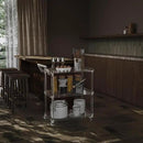 HMYHUM Acrylic Bar Cart with 4 Lockable Wheels, 30.5" L x 15.2" W x 34.5" H, Rolling Serving Cart for The Home Bar, Kitchen, Living Room, with Pulling Handle, Modern, 3-Tier, Clear by CozyNest Decor