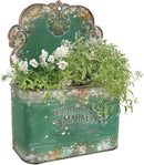 All Chic Metal Wall Planter Outdoor Wall Planter Wall Hanging Planter Rustic Wall Mount Planter Outdoor Wall Planter for Farmhouse Garden Decor (Green) by GreenHaven Gardens