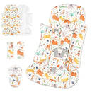 Infant Car Seat Insert, Soft Baby Car Seat Head & Body Support for Girl Boy, Reversible Newborn Preemie Carseat Insert Cushion with 3 Straps Pads Fits CarSeat, Stroller, Swing, Bouncer, Animals by TinyTreasures Baby Boutique