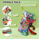 Jollybaby Crinkle Books for Babies, Sensory Soft Touch and Feel Baby Toys for 0-6 Months Infants, Newborn Montessori Early Educational Cloth Toys, Baby Girl & Boy Gift(Jungle Tails) by TinyTreasures Baby Boutique