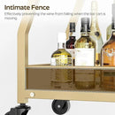 Bar Cart, Gold Bar Cart for The Home, Small Bar Cart on Wheels, Beverage Cart, Home Bar Serving Cart with Glass Holder, Drink Cart for Bar, Kitchen, Dining, Marble White and Gold BC03DW by CozyNest Decor