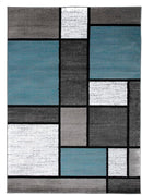 Rugshop Contemporary Modern Boxes for Home Office,Living Room,Bedroom,Kitchen Non Shedding Area Rug 4' x 6' Blue by TinyTreasures Baby Boutique