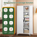 Letaya White Storage Cabinet with Feets-Metal Home Kitchen Pantry Cabinets with Doors and Adjustable Shelves,Organization Locker for Cupboard/Bedroom/Dining/Living/Bathroom/Office/Garage Room (White) by CozyNest Decor