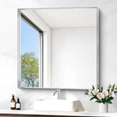 Silver Bathroom Mirror, 30x30 Inch Rectangular Framed Mirror, Large Wall Mounted Bathroom Vanity Mirror Over Sink for Bedroom,Restroom, Living Room, Hangs Vertically or Horizontally by CozyNest Decor