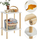 IBUYKE 2-Tier Side Table, Solid Wood Tall End Table with Storage Shelves, Nightstand Bedside Table for Living Room Bedroom Office, No-Tool Assembly, White UWST002W by CozyNest Decor