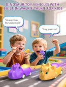 Dinosaur Walkie Talkies for Kids Rechargeable, Dino Toy Cars for Boys & Girls Ages 3-7, Crystal-Clear Audio, 48H Play, Fun Indoor & Backyard, Birthday Xmas Gifts for Toddler, 2 Pack by TinyTreasures Baby Boutique