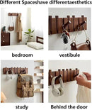 Wall Mounted Piano Key Hanger | Flip Style Hook | Entrance Wall Art Hook, Made of Oak Wood (3 Times Painted, 4 Times Polished) (Walnut-Beech, 10Hooks) by CozyNest Decor