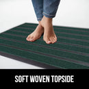 GORILLA GRIP 100% Waterproof All-Season WeatherMax Doormat US Designed Natural Rubber, Stain and Fade Resistant, Low Profile Indoor Outdoor Door Mats, Easy Clean Patio Mat, 17x29, Green Stripe by CozyNest Decor