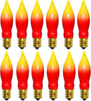 12 Pack C7 Replacement Bulbs E12 Candelabra Bulb - Red Yellow Incandescent Light Bulbs, Perfect as Halloween Christmas Light Bulbs, Candle Light Bulbs, 7 Watt, E12 Base by GreenHaven Gardens