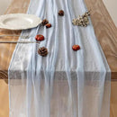 3pcs Light Blue Gauze Rustic Cheesecloth Table Runner 120 Inch 10 FT for Wedding Baby Shower Bridal Shower Birthday Engagement Garden Outdoor Party Long Sheer Boho Decorations by CozyNest Decor