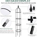 Garden Obelisk Trellis for Climbing Plants Outdoor, 6.6ft Tall Rustproof Coated Metal Plant Support with Garden Twist Tie (1 PK) by GreenHaven Gardens
