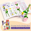Drama Planet Flower Craft Kit for Kids, Make Your Own Flower Bouquet with Air Dry Clay, Arrange Clay Flowers & Create Personalized Art, Great Gifts for Girls by TinyTreasures Baby Boutique