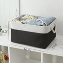 TheWarmHome Storage Bins for Shelves - 1 Pack 15.7x11.8x8.3 inch Canvas Storage Basket for Organizing Cubes Gift Dog Cloth Toy (White & Black) by CozyNest Decor