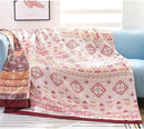 Boho Muslin Blanket for Adults 4-Layer Gauze Twin Size Soft Cozy 100% Cotton Cooling Blanket Red Geometric Farmhouse Decor for Sofa Bed Coverlet Both Sides (Boho-G-Red, Twin 60 x 80 in) by CozyNest Decor