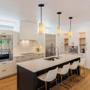 Alabaster Pendant Light Kitchen Island, H-9.5in Black Pendant Light Fixtures with Natural Marble Shade, Adjustable Ceiling Pendant for Dining Room, Living Room, Bedroom & Bathroom by CozyNest Decor