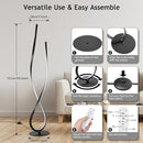 NUÜR Spiral Floor Lamp, 59" Tall Black LED Modern Standing Floor Lamp with Remote Control, Arched Bright Floor Lamps for Living Room Bedroom Office Home (Spiral Floor Lamp) by CozyNest Decor