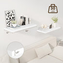 32" Floating Shelves for Wall, 12" Deep Slim White Floating Shelves, Wall-Mounted Shelves for Bedroom, Living Room, Kitchen, Bathroom - Set of 2 by CozyNest Decor
