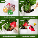 Terracotta Self Watering Spikes, 4 Pack Mushroom Self Watering Planter Insert, Vacation Plant Slow Release Watering Devices for Indoor Outdoor Plants, Colorful Large Water Globes by GreenHaven Gardens