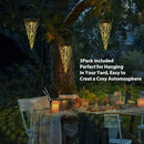 Outdoor Decorative Solar Hanging Lights with Delicate Hollow Conical Lantern Design - Set of 3 Chandelier for Patio, Tree, Garden, Yard, Porch, Backyard Pathway and Christmas Decoration. by GreenHaven Gardens