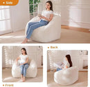 BYBYME Giant Bean Bag Chair for Adults and Kids, Large Comfy Cozy Beanbag, Floor Sofa for Teens, Living Room, Gaming, Reading, Beige by CozyNest Decor