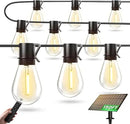 Solar Powered 150FT Outdoor String Lights 35+2 LED Bulbs Waterproof Shatterproof Remote Control Dimmable Extra Long Hanging Lights for Large Yard Deck Market Cafe Event Lighting by GreenHaven Gardens