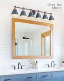 FEMILA Vintage Bathroom Light Fixtures, 45.3" Vanity Lighting Fixtures Over Mirror, 6 Light Vanity Light, Blue Finish, 4FG59B-6W Blue by CozyNest Decor