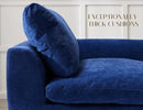 110" Cloud Sectional Couches for Living Room, Boneless L-Shape Couch with Ottoman, 3 Seater Modular Sectional Sofa, Blue by CozyNest Decor