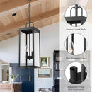 Large Outdoor Pendant Lantern Light Fixture for Front Porch, 20 Inch 2-Light Black Exterior Hanging Chandelier with Clear Glass, Outdoor Indoor Pendant Lamp for Patio, Gazebo, Entryway, Doorway by CozyNest Decor