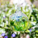 Luke Adams Glass | 3" Mini Glass Tree of Life | Handmade Ornament | Hanging Garden Gazing Ball | Indoor Outdoor Home Décor | (Adventurine Green) by CozyNest Decor