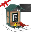 SOLIOM Solar Bird Feeder with Camera for Outdoors - AI Smart Birdhouse, 2K Live View & Instant Alerts, Squirrel Proof - Perfect Bird Watching Gift (Red) by GreenHaven Gardens