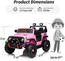 2 Seater Ride on Toy Car for Kids, 24V 4WD Ride-on Truck Kids Electric Car with Remote Control, 4x200W Motors - Light Pink by TinyTreasures Baby Boutique