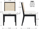 VESCASA Upholstered Dining Chairs with Square Rattan Back, Armless Padded Sherpa Fleece Cushion Dining Chairs with Wood Legs for Dining Room, Kitchen, Set of 4, Black Frame by CozyNest Decor