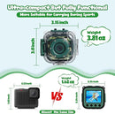PROGRACE Kids Waterproof Camera for Boy Toys-Underwater Video Camera for Kids 1080P HD Camcorder Toy Gift Boys 3 4 5 6 7 8 9 10 11 12 Year Old Vlogging YouTube Children Digital Cameras Build-in Games by TinyTreasures Baby Boutique
